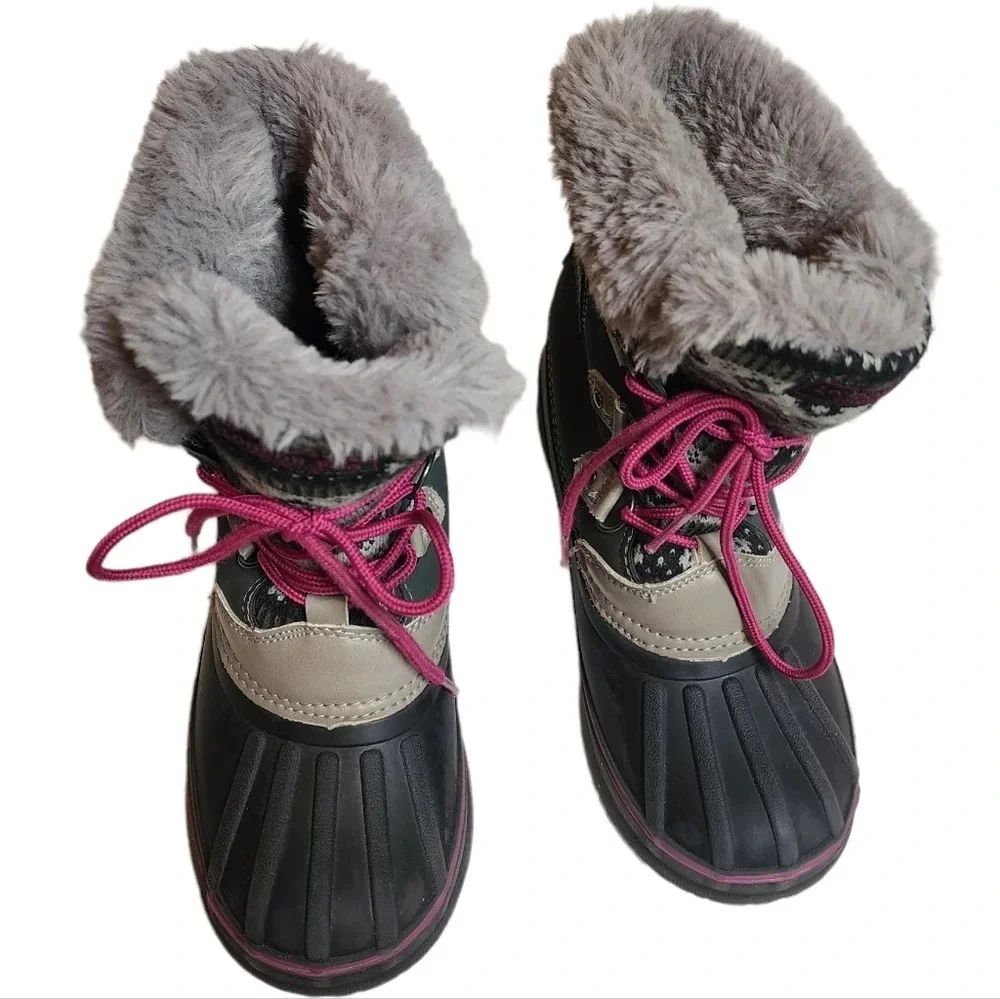 LONDON FOG Girls Tottenham Cold Weather‎ Warm Lined Snow Boot Size 4